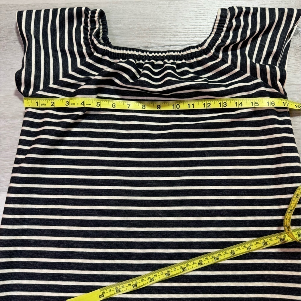 Madewell Mimi Stripe Off the Shoulder Minidress, Black and White Stripe, Size S - Picture 7 of 8